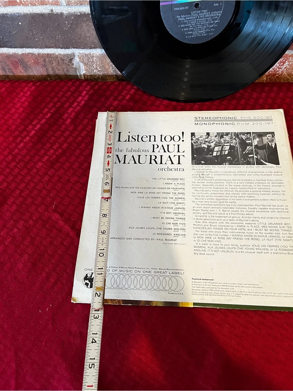 Paul Mauriat & His Orchestra- Listen Too! LP - 1965 Philips